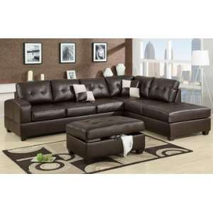    Porterville Espresso Leather Sectional Sofa