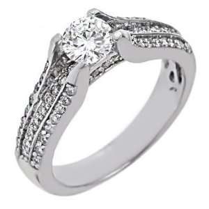   Engagement Ring Cathedral Setting (1.08 Carats, VS 1 Clarity, F Color
