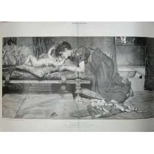  Alma Tadema Fine Art Mother Lady Little Baby Playing