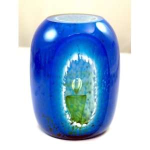   Murano Design Glass Art Blue Geode Design Paperweight