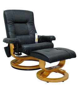 Leather Massage Chair with Ottoman  
