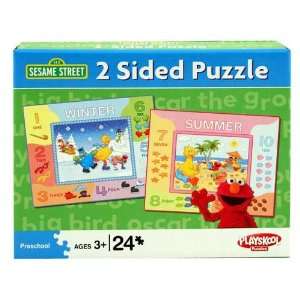  Sesame Street 2 Sided Puzzle   [Summer and Winter   24 