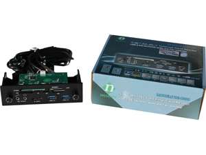   C288 Blk Aluminum 5.25 Bay Card Reader W/USB3.0/e SATA/Fan Controller