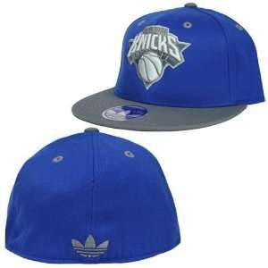   Gray Two Tone Flat Brim Flex Fit Hat (Royal Blue/Gray) Sports