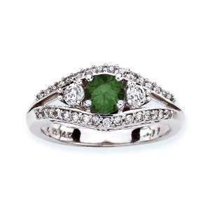   Ring 1/2 ct. in 14K White Gold with Green Center Diamond Jewelry