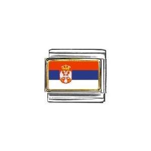 Serbia Flag Italian Charm Bracelet Link