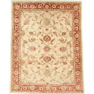  68 x 87 Ivory Hand Knotted Wool Ziegler Rug: Furniture 