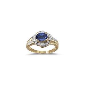  0.16 Cts Diamond & 0.91 Cts Blue Sapphire Ring in 18K 