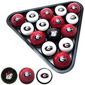  Georgia Bulldogs College Logo Pool Balls Set: Sports 