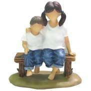 Sweet Sisters Forever in Blue Jeans Figurine. Bonded in life 