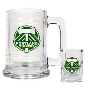  Portland Timbers MLS Glass Tankard And Square Shot Glass 