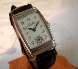 Vintage Swiss Made GIRARD PERREGAUX Mens watch 1940s SILVER DIAL 17 