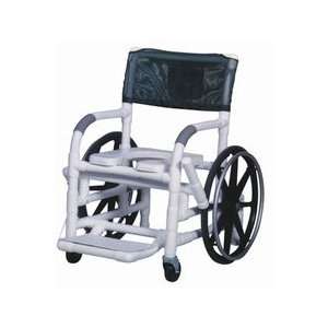  Rehab Shower Chair w/24 Rear Wheels Open Front Soft Seat: Health