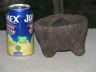 vtg Used Small Mexican Molcahete Molcajete w Hand Stone  