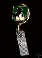 GOLD RETRACTABLE ID HOLDER BADGE REEL   Mickey Mouse Green  