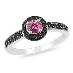    1.00 Ct Intense Pink Round Diamond Engagement Ring: Jewelry
