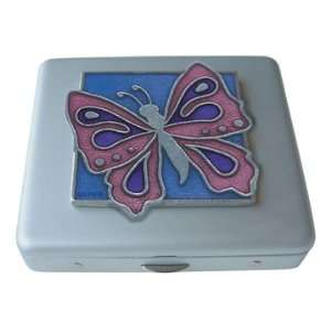  Pink Butterfly Mirror Pill Box
