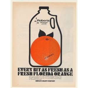  1968 Roberts Dairy Company Florida Orange Juice Print Ad 