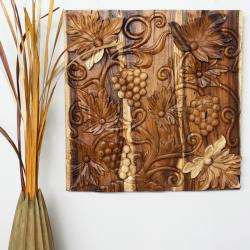 Livos Plant Oil Wood Grapes Carved Wall Panel (Thailand)  Overstock 