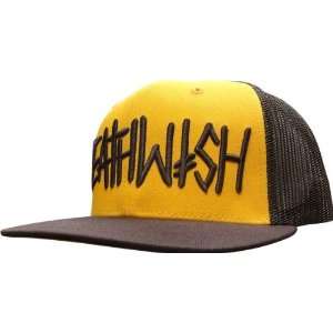   Mesh Hat Adjustable Brn Yellow Skate Hats