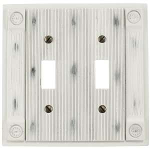   Antique White   2 Toggle Wallplate   CLEARANCE SALE