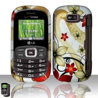 for Verizon LG Octane VN530   Autumn Flower Rubberized Hard Case Phone 
