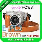 High Quality Olympus PEN E PL3 Half Case Leather Body Case (Brown) W 