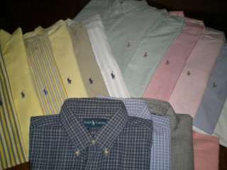 C02 Mens $1785 Ralph Lauren Oxford Polo Shirt Lot of 16 XL 17 17.5 