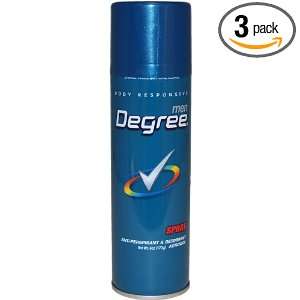 Degree Men, Anti perspirant/Deodorant Aerosol, Sport, 6 Ounce (Pack of 