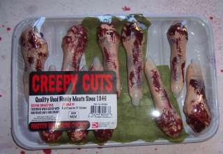 Creepy Cuts Bloody Severed Womans Fingers w/Nails Meat Tray 