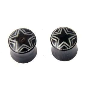  00g Horn with Bone Inlay   10mm   Pair Jewelry