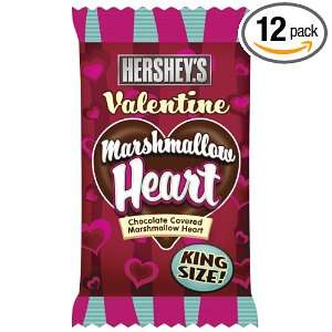 Hersheys Valentines Chocolate Covered Marshmallow Heart, 2.2 Ounce 
