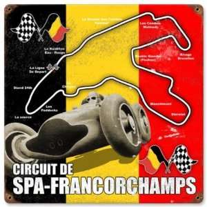  Spa Francorchamps Automotive Vintage Metal Sign   Victory 