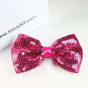  Sparkling Sequin beaded Hair Clip Hot Pink Beauty