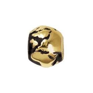   Gold Plated Sterling Silver Precious Earth Bead For Charm Bracelets