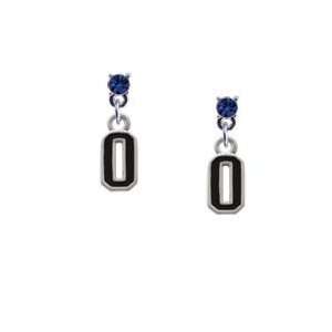  Black Number 0 Sapphire Swarovski Charm Earrings Arts 