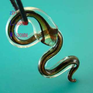 g344 Charm Colors Fluorescent Snake Murano Lampwork Glass Pendant 