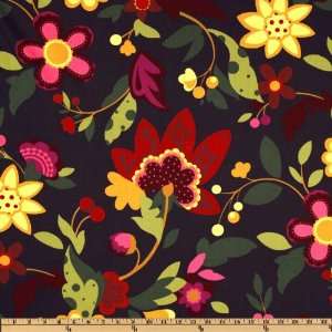 44 Wide Moda Rooftop Garden Large Floral Blackberry Fabric By The 