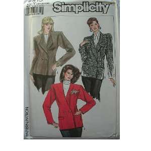  MISSES LINED CLASSIC JACKET SIZE 18 20 22 SIMPLICITY 