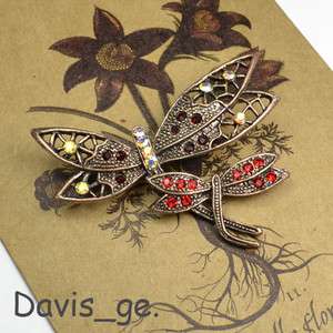 Vintage Jewelry fashion Lovers dragonfly brooch  
