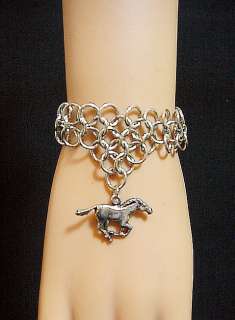   Bracelet Equine Mustang Equestrian Maille Chainmaille Western  