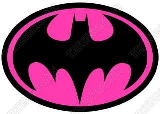Batman Logo Pink T  Shirt Iron On Transfer  