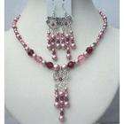 fashionjewelryforeveryone com fuschia swarovski crystals jewelry drop 