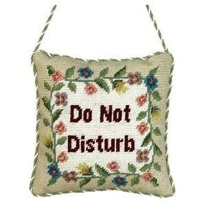   Do Not Disturb Petit Point Door Knob Hanger   100 Percent Wool Home