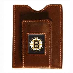  Boston Bruins Brown Leather Money Clip & Card Case Sports 