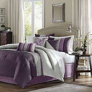   .King 7 pieces Comforter Set in Purple/Silver Color  Madison Classic