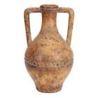   Tuscan DistreStainless Steel Terra Cotta Brown Urn Ceramic Vase 18