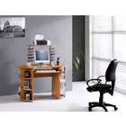 Wood Top Desk with 3 Levels and Corner Shelf