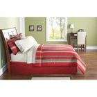 Bed in a Bag Modern Red Khaki White Stripe 8 Pc Comforter Set Bed in a 