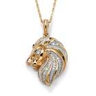 PalmBeach Jewelry Diamond Accent Lion Head Pendant